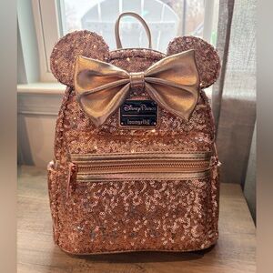 Disney Loungefly Rose Gold Backpack NWT!